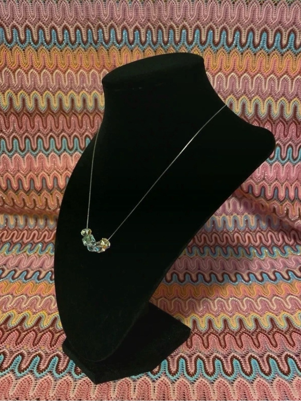 Delicate Multicolor Crystal Bead Necklace - Women's Jewelry - Picture 5 of 16